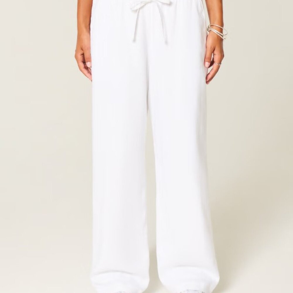 Hollister Linen-Blend Pull-On Baggy Pants